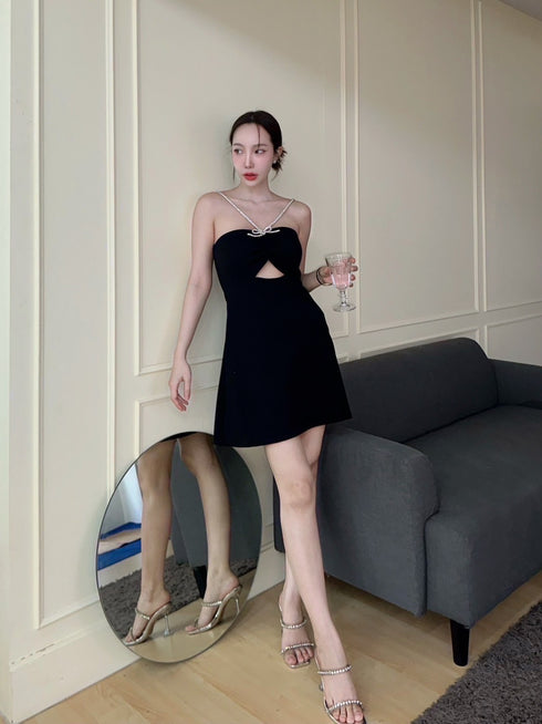 SIRINNN Sleeveless Hollow Out Mini Dresses